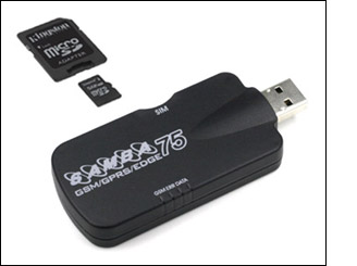 a Micro-SD card and USB GSM device