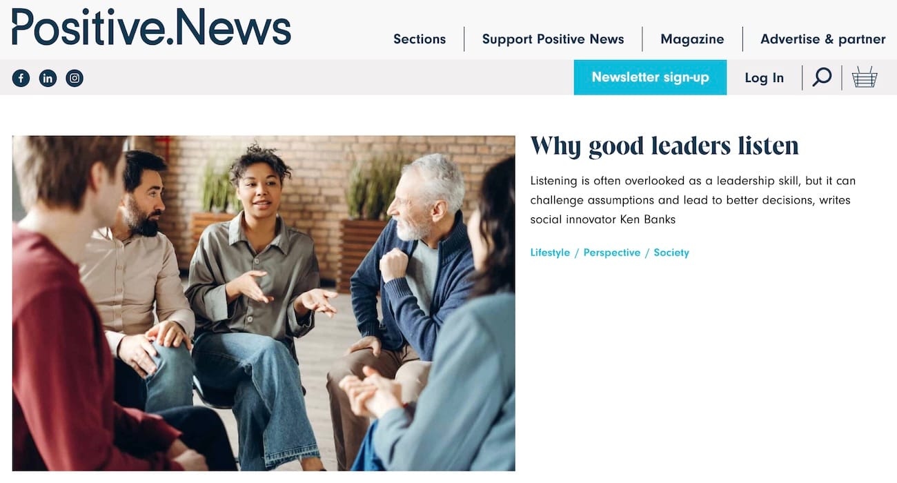 kiwanja writes for Positive News