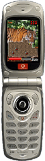 A Vodafone mobile phone showing the Ribbix game